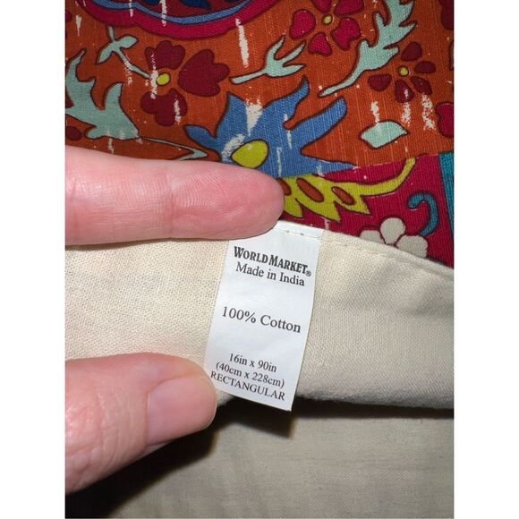 World Market Table Runner 16x90” Teal Florals Italy - Picture 6 of 6